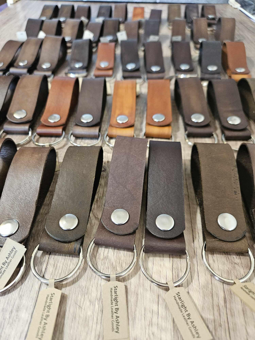 Leather Snap Keychain - Multiple Color Choices