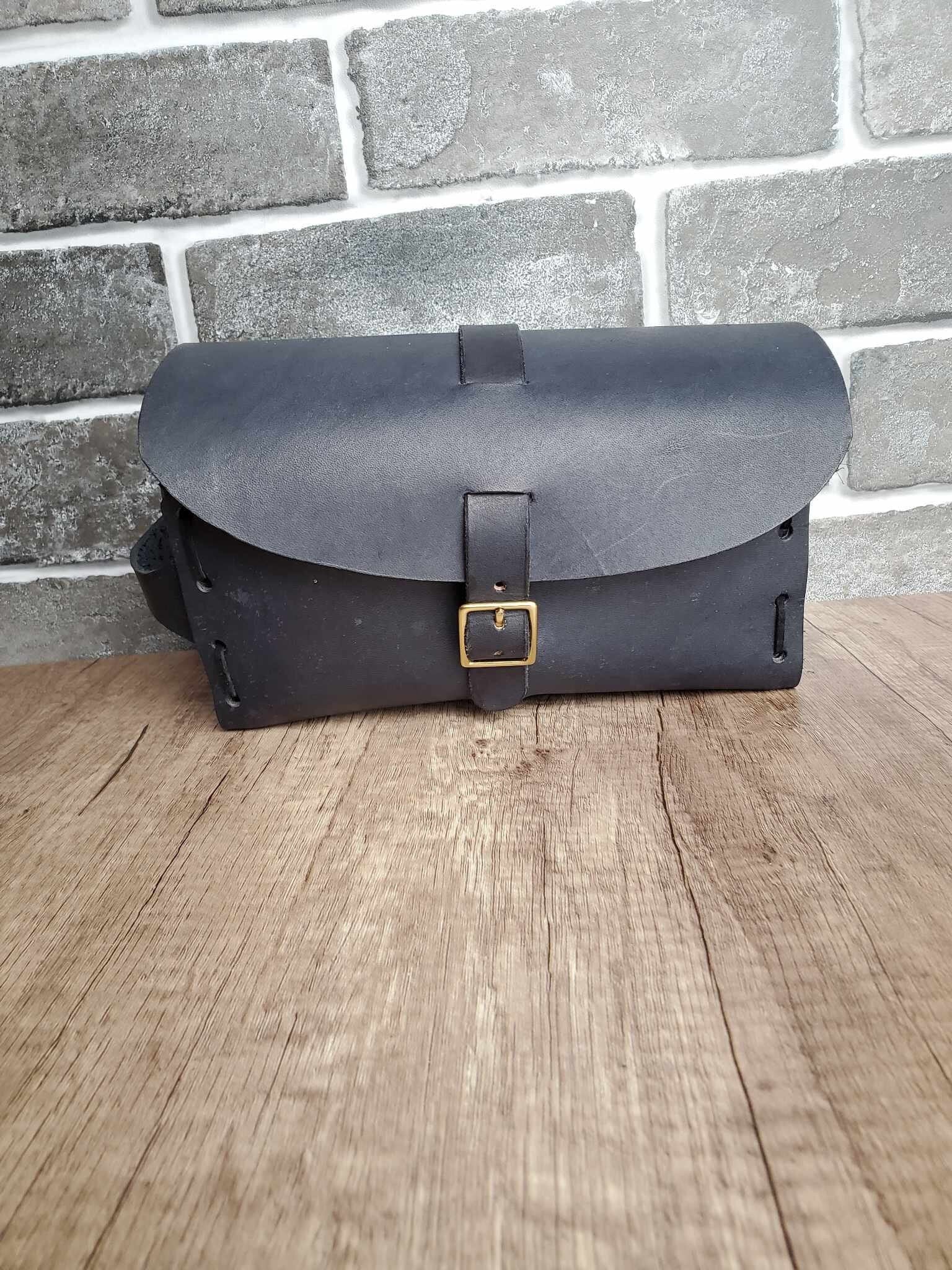 Leather Dopp Bag - Handmade Black Toiletry Travel Bag