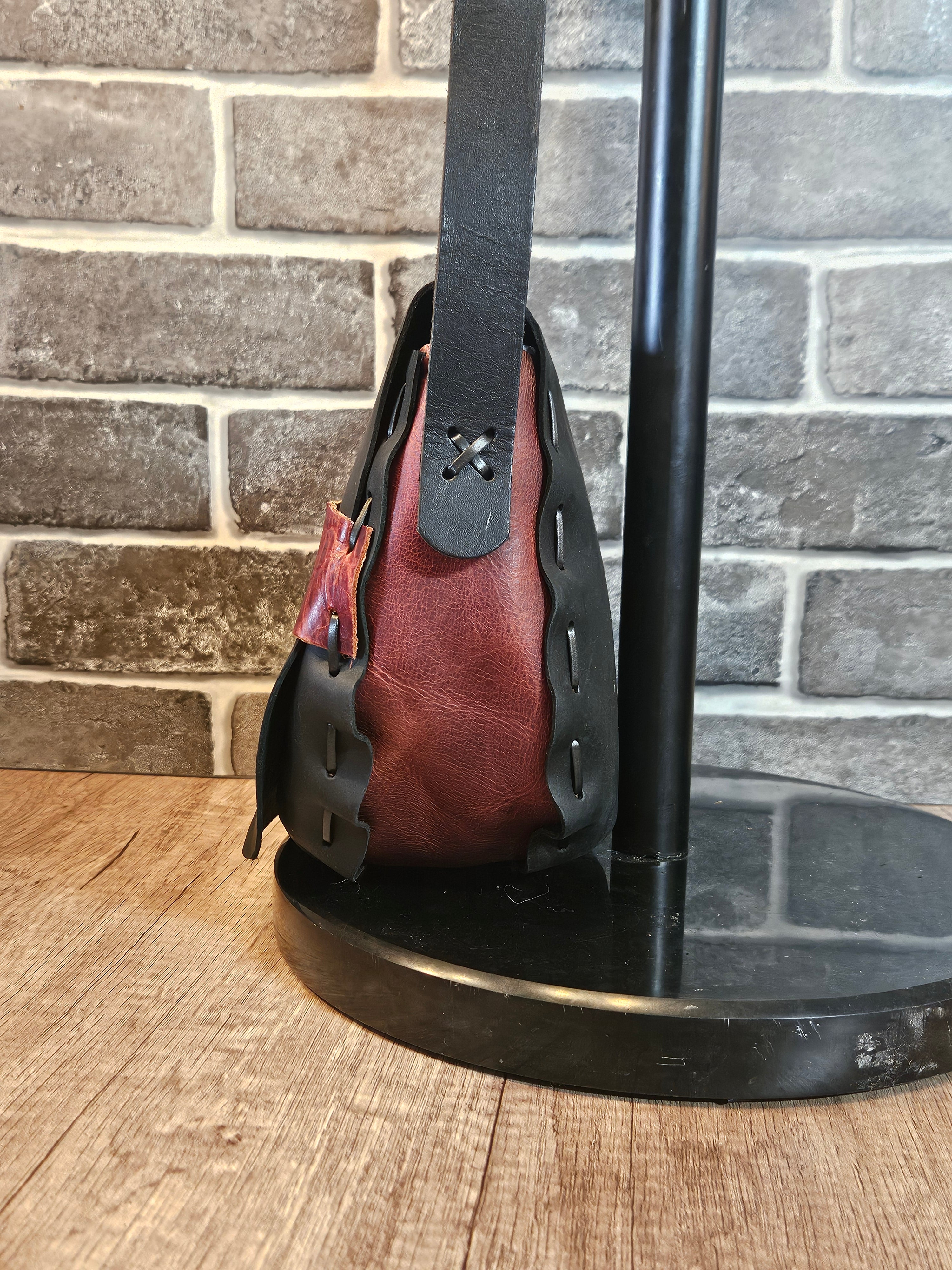 The Wildwood Crossbody - Black & Tangerine Leather