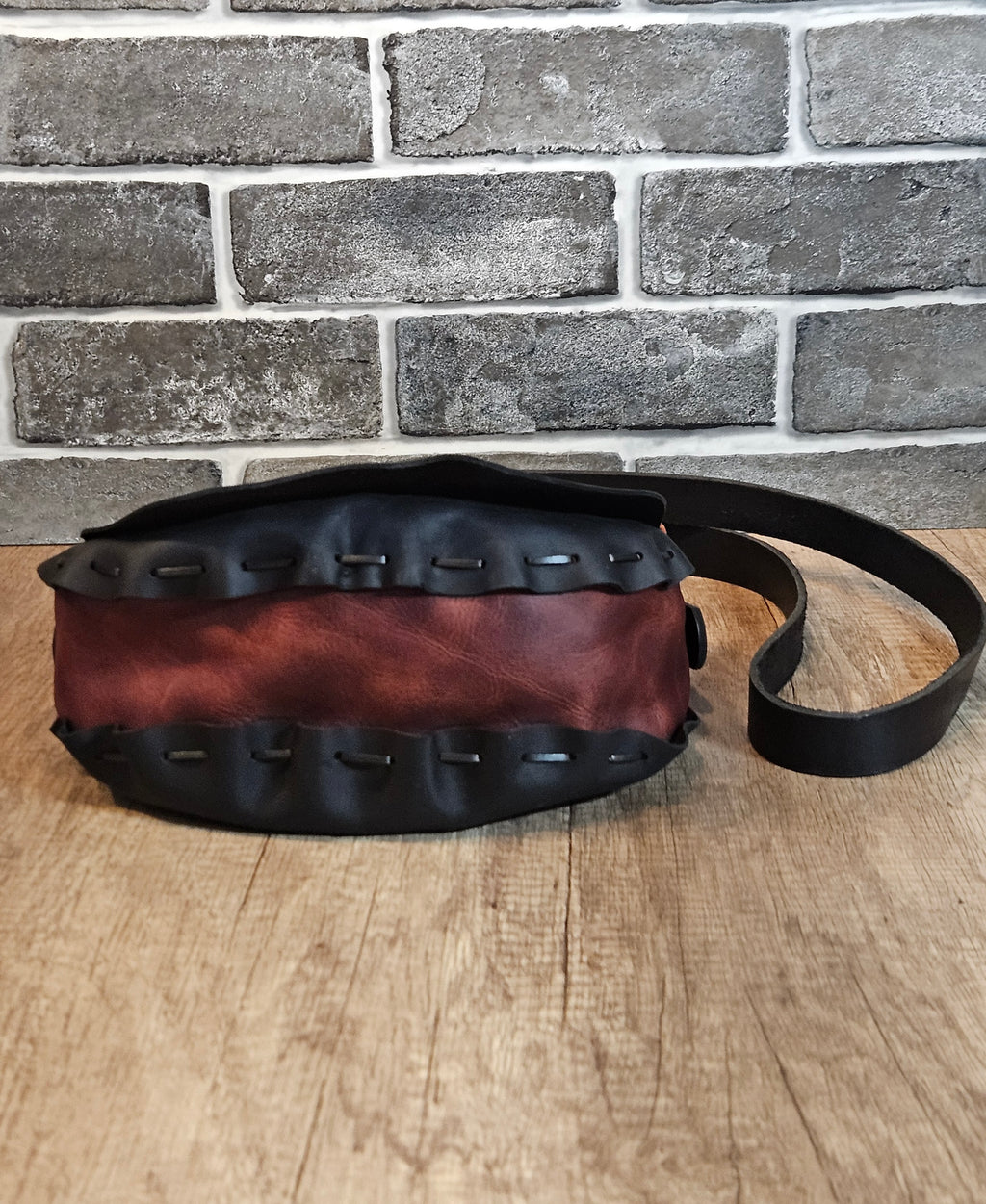 The Wildwood Crossbody - Black & Tangerine Leather