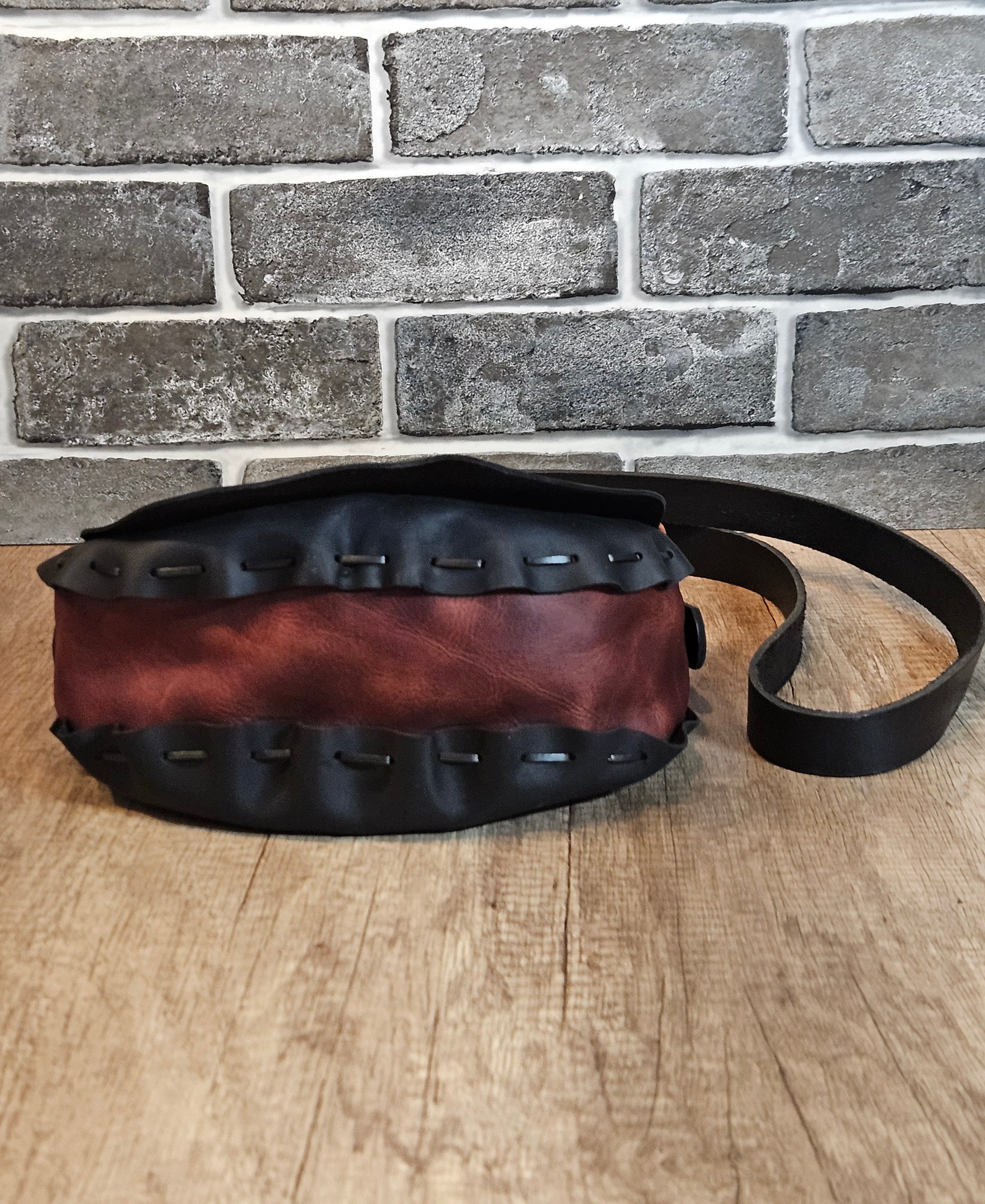 The Wildwood Crossbody - Black & Tangerine Leather