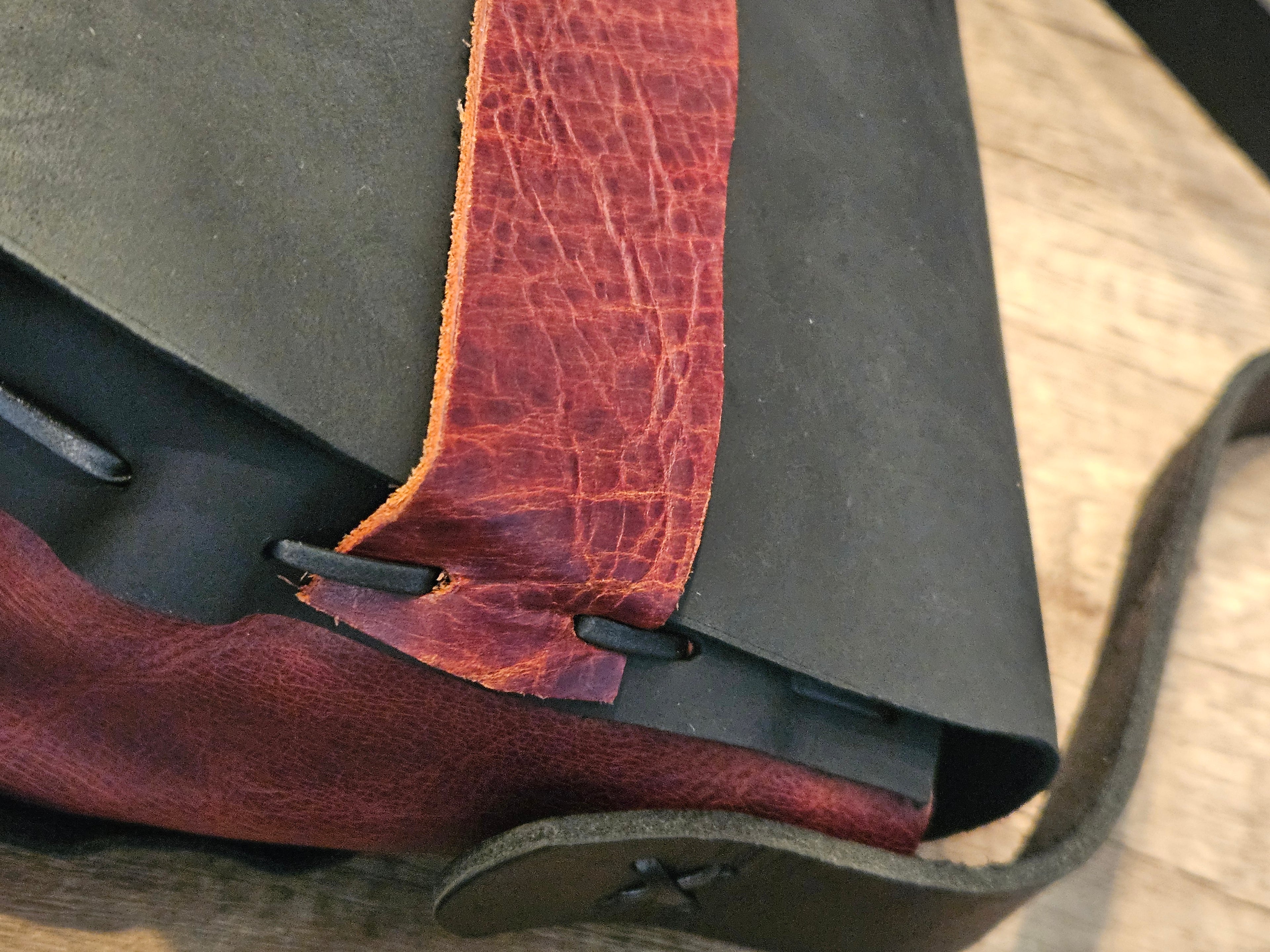 The Wildwood Crossbody - Black & Tangerine Leather