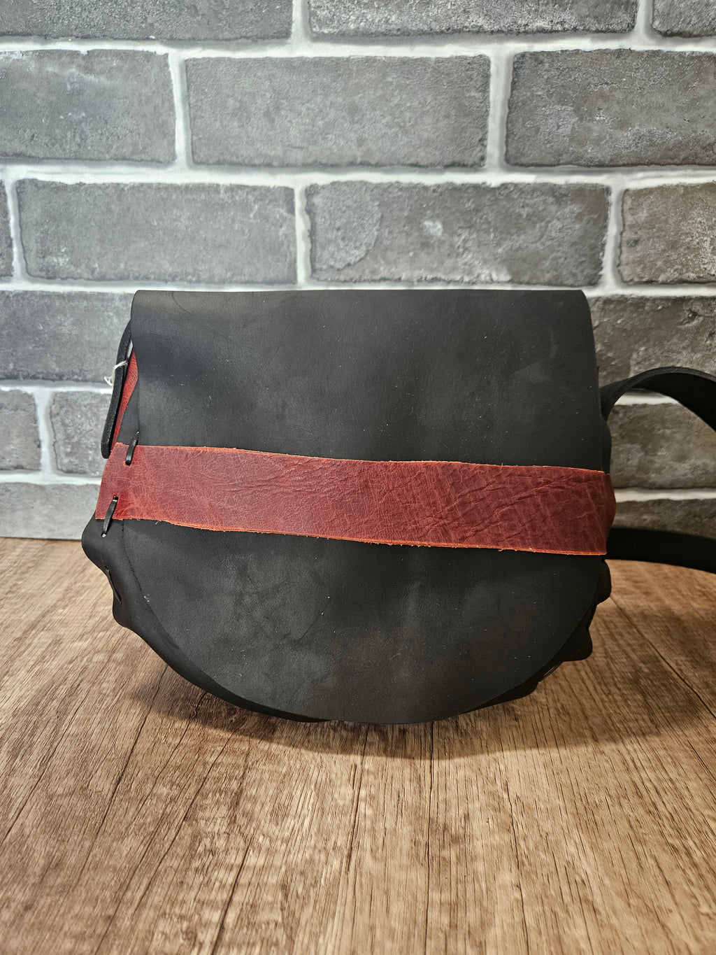 The Wildwood Crossbody - Black & Tangerine Leather