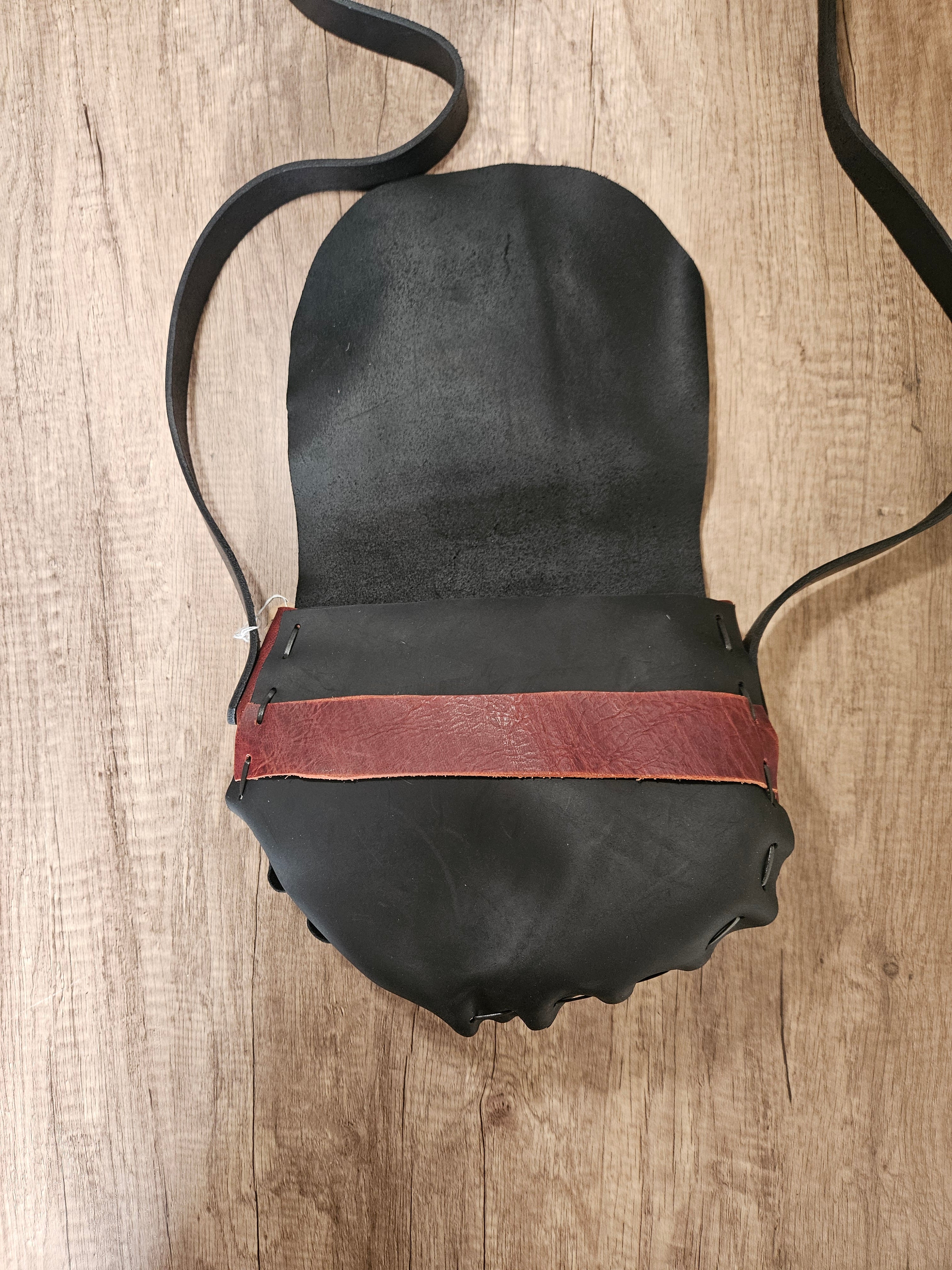 The Wildwood Crossbody - Black & Tangerine Leather