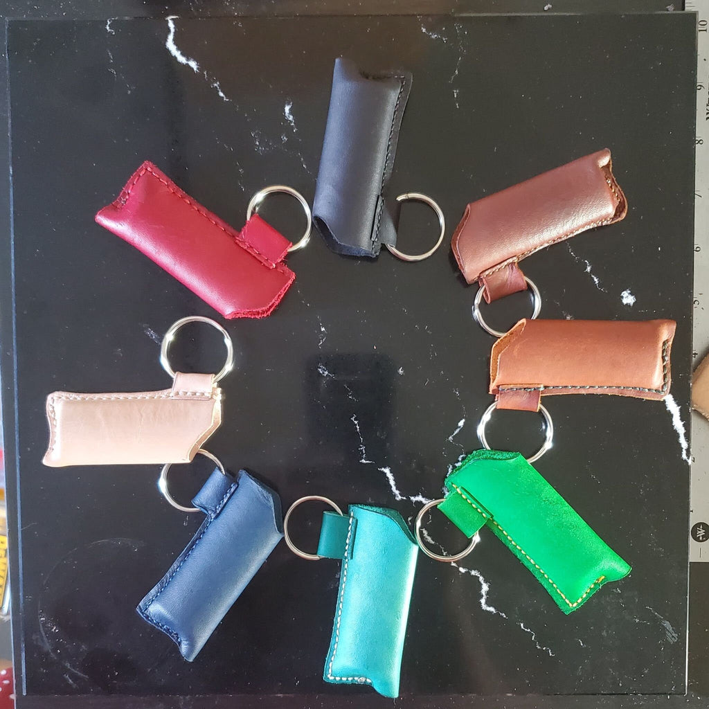 Lighter Sleeve Leather Keychain