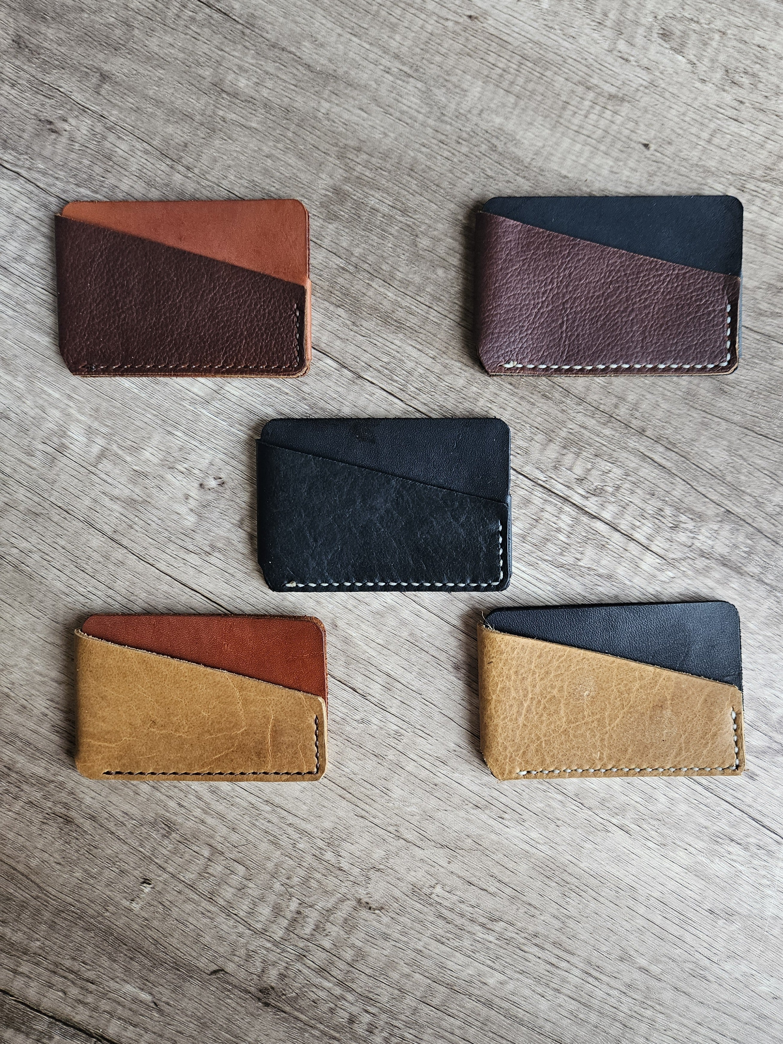 The Hearthside Pocket Trio — Bison Leather Wallet
