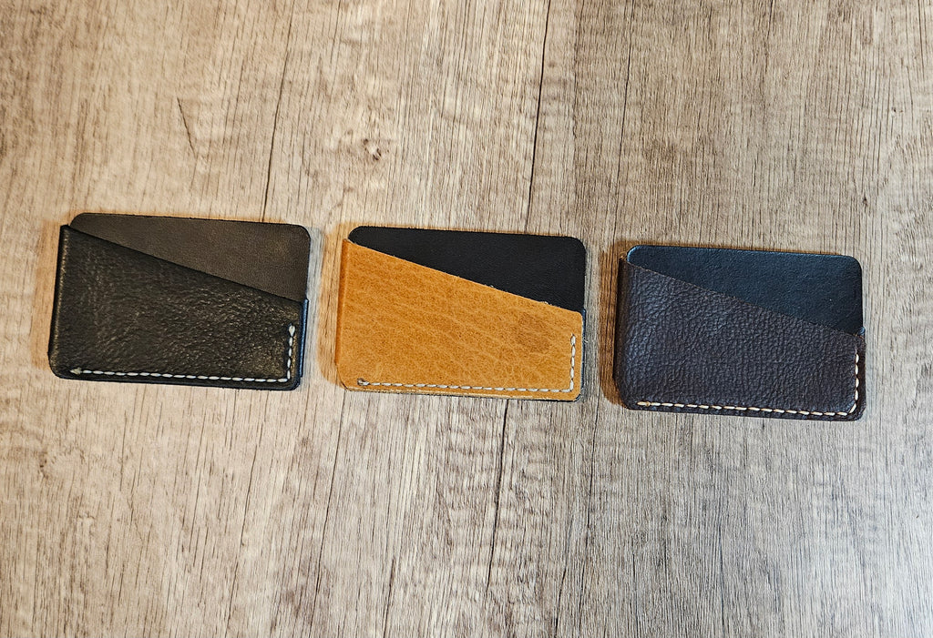 The Hearthside Pocket Trio — Bison Leather Wallet