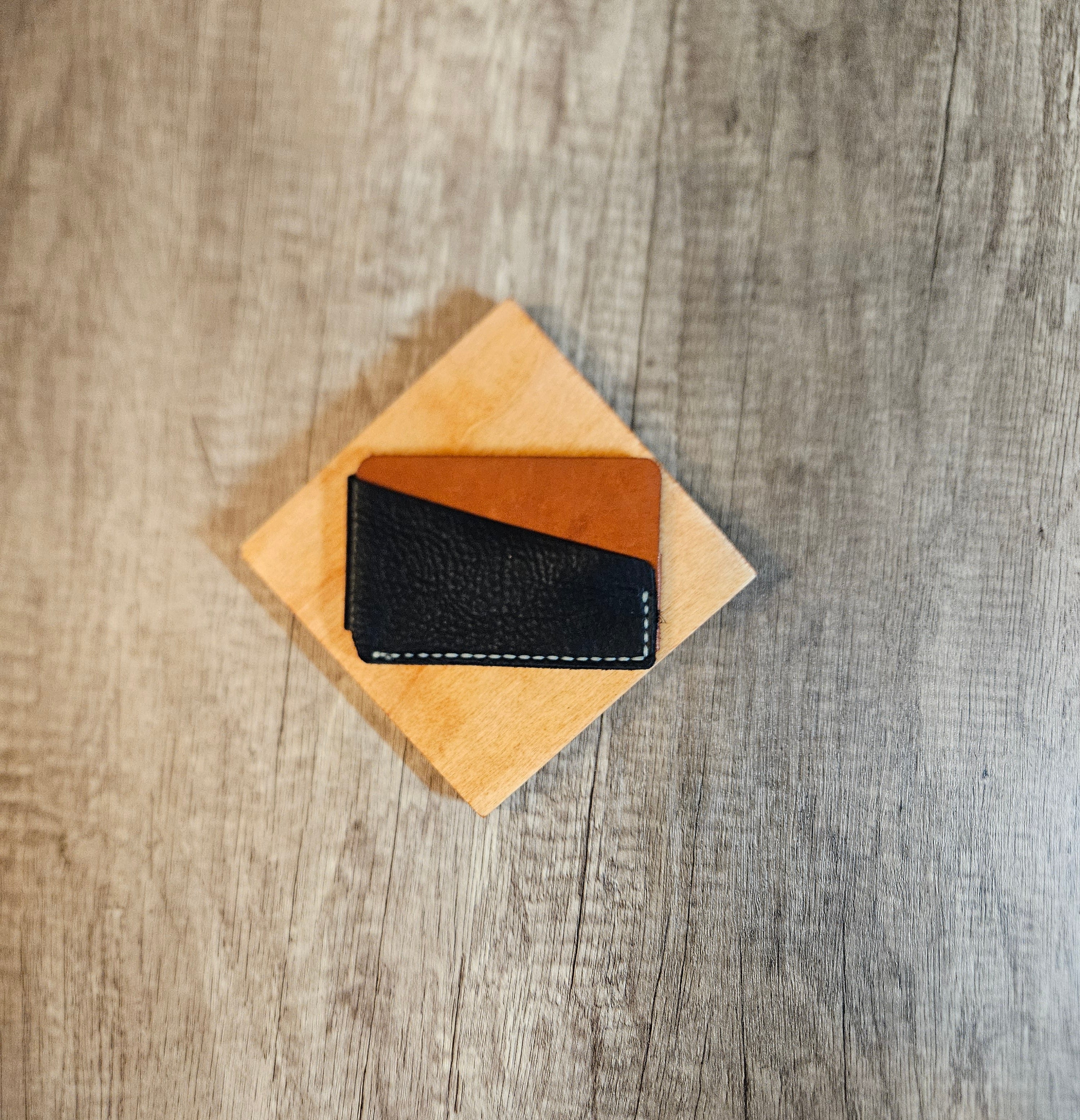 The Hearthside Pocket Trio — Bison Leather Wallet