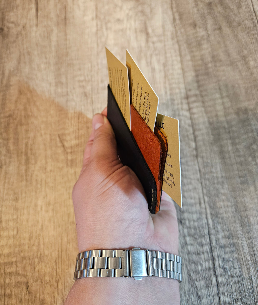 The Hearthside Pocket Trio — Bison Leather Wallet