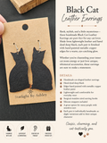 Black Void Cat Leather Earrings