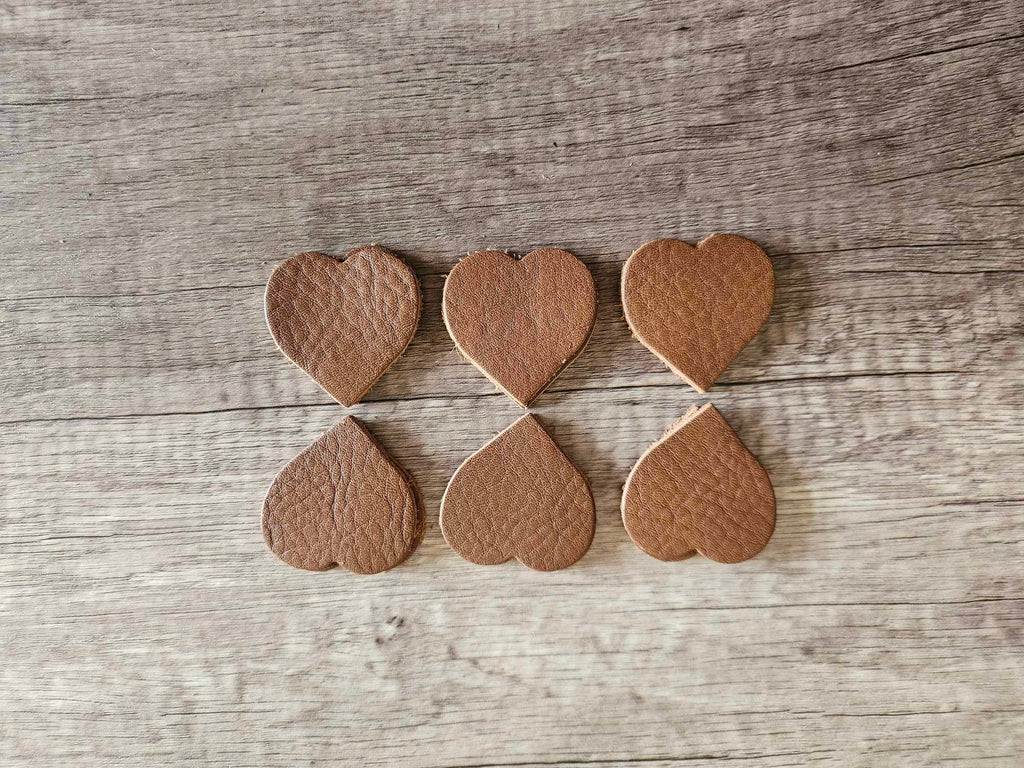 Leather Earring Blanks DIY - Brown Chrome Tan Leather - 12 pieces / 6 pairs