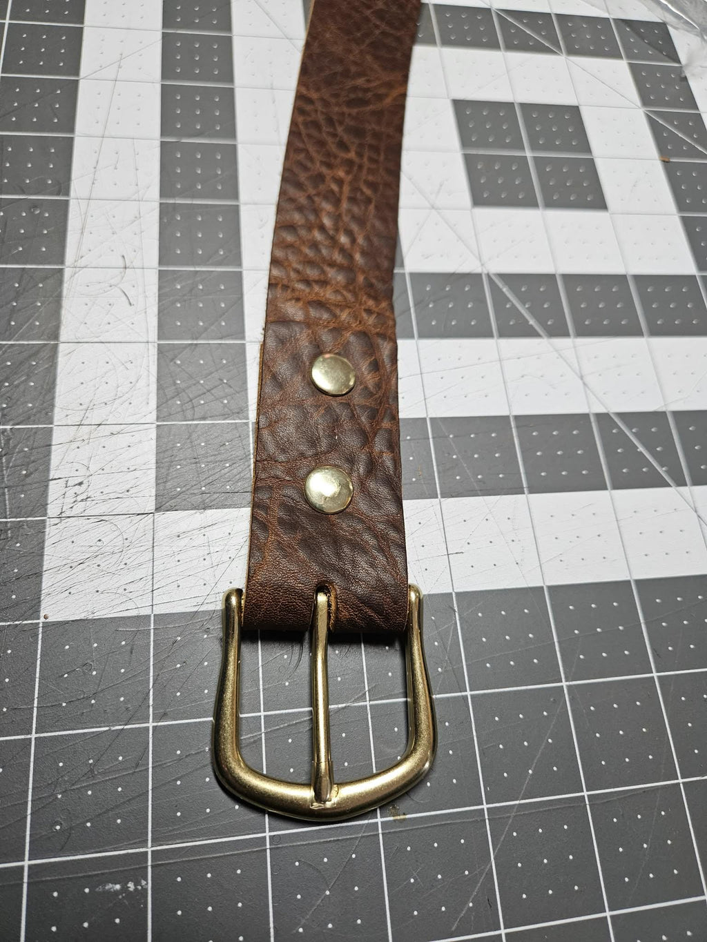Brown Leather Belt 1.5 in - Brass Buckle