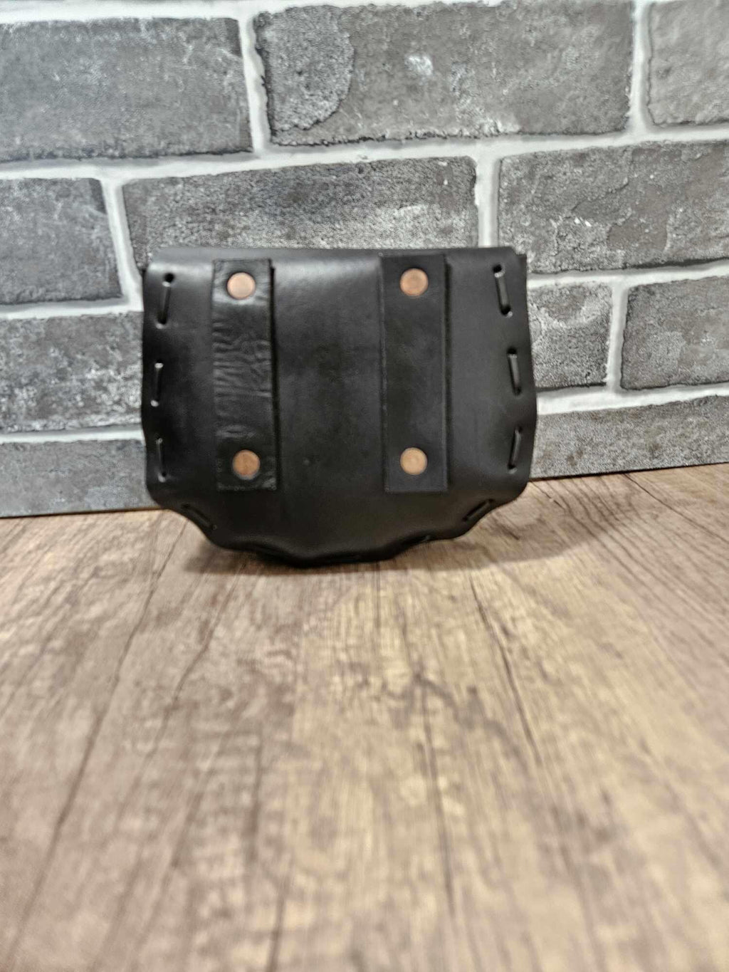 Belt Hip Bag Leather Peasant Purse - Black