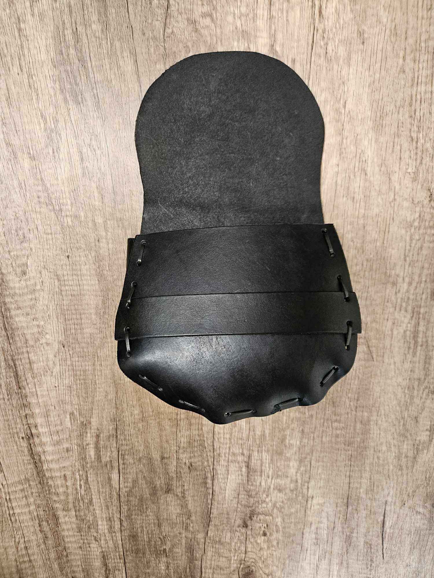 Leather Belt Hip Bag - Handmade Black Peasant Purse