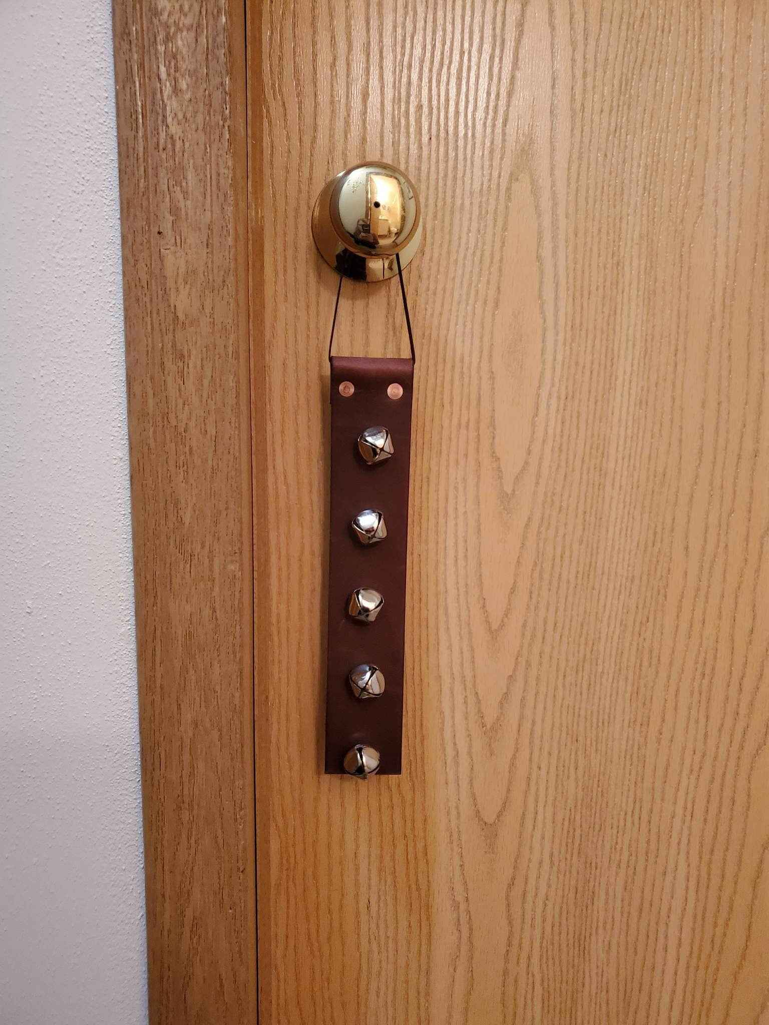 Holiday Bells - Real Leather Dog Potty Training Door Bell & Door Security Solution