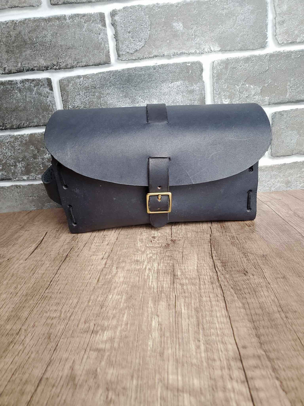 Leather Dopp Bag - Handmade Black Toiletry Travel Bag