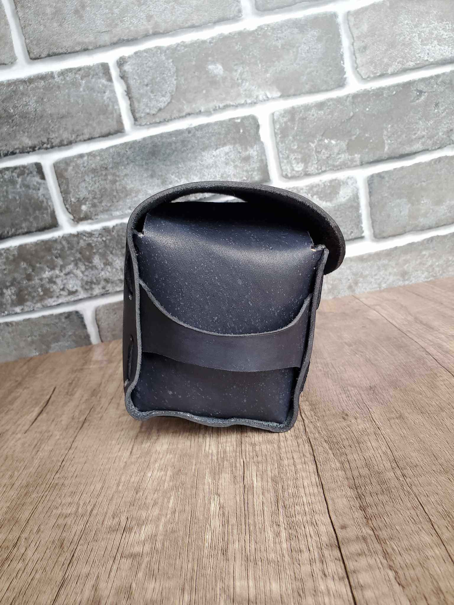 Leather Dopp Bag - Handmade Black Toiletry Travel Bag