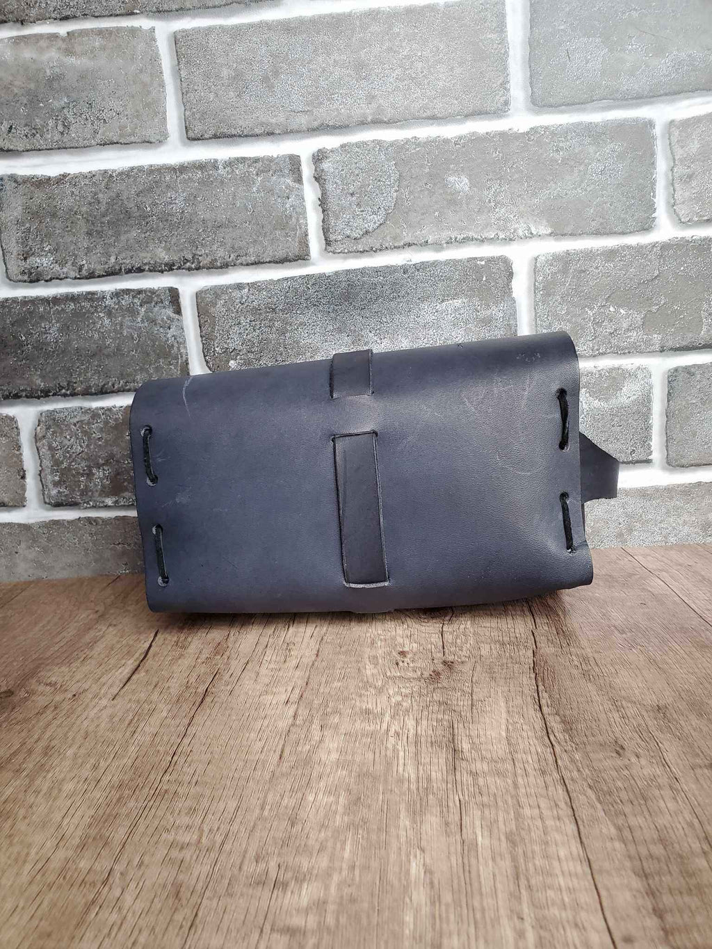 Leather Dopp Bag - Handmade Black Toiletry Travel Bag