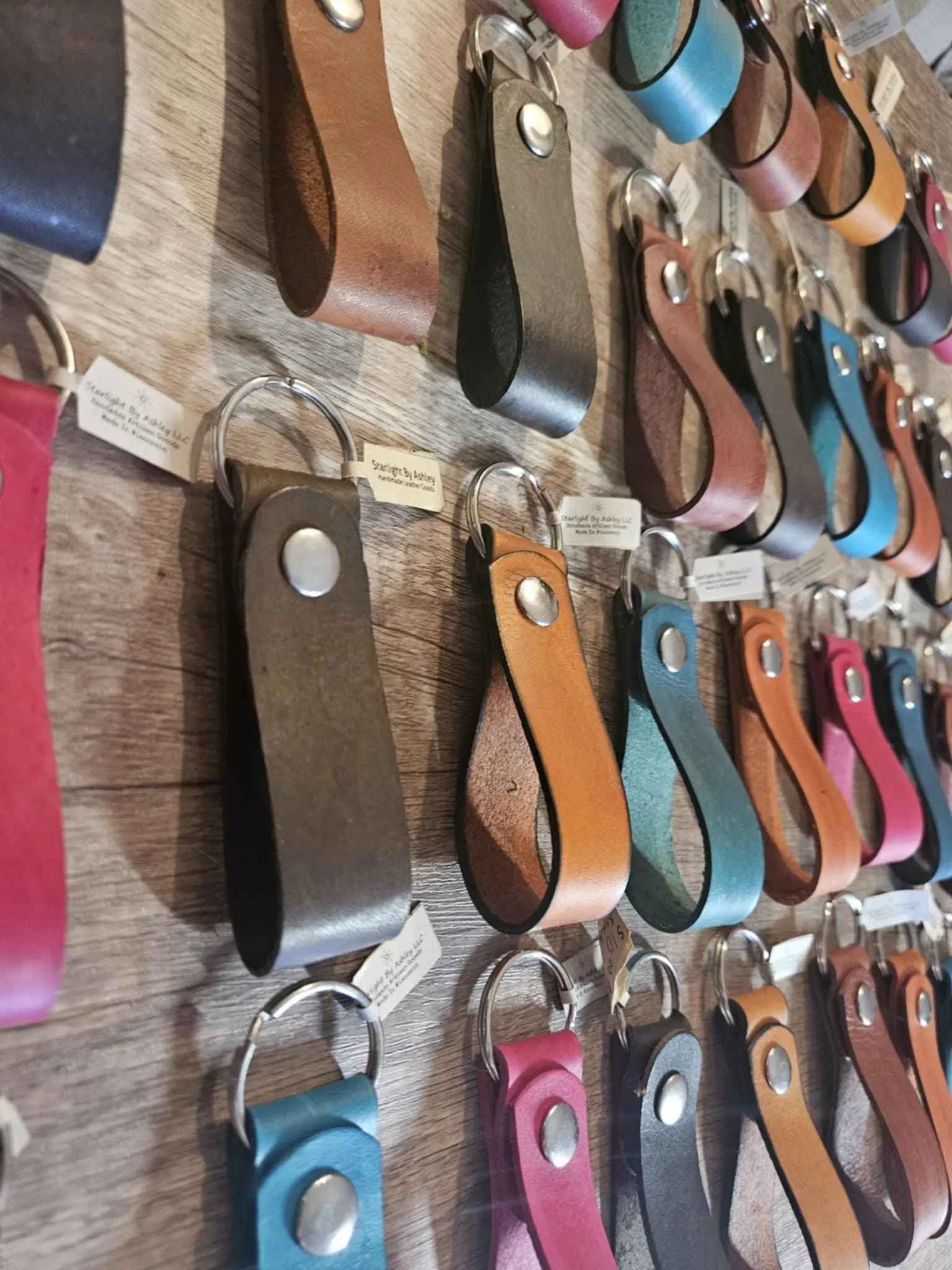 Leather Snap Keychain - Multiple Color Choices