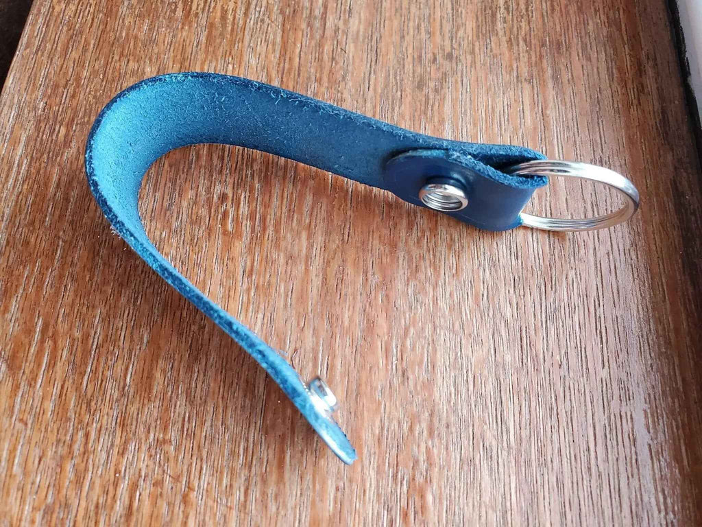 Leather Snap Keychain - Multiple Color Choices