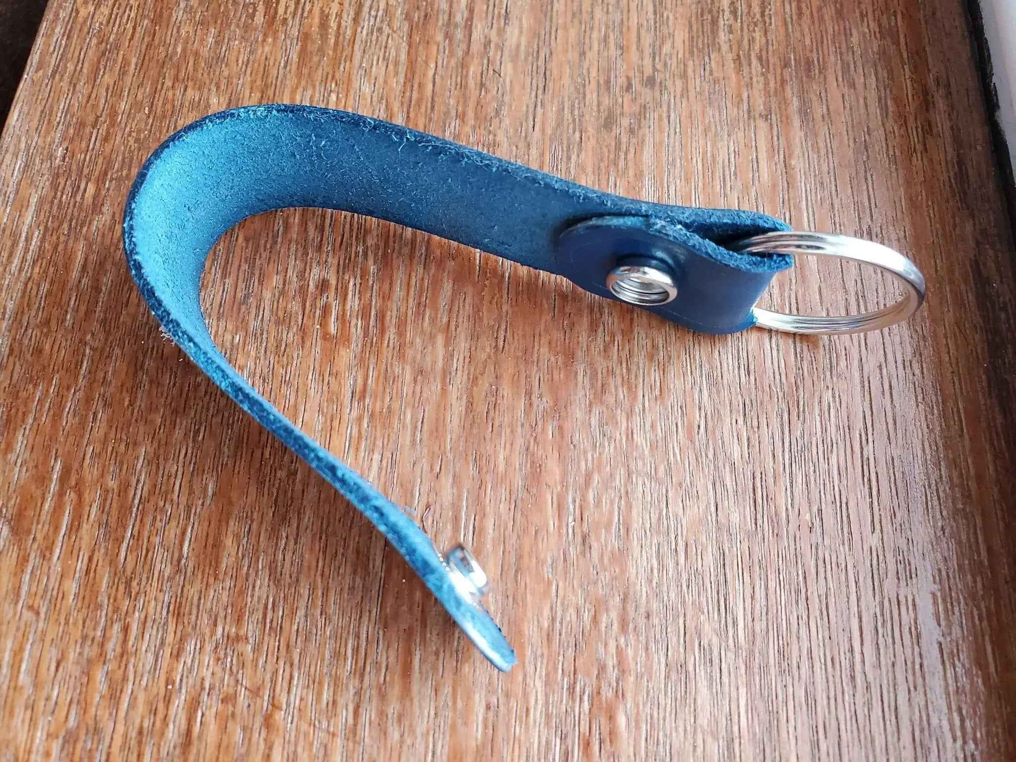 Leather Snap Keychain - Multiple Color Choices