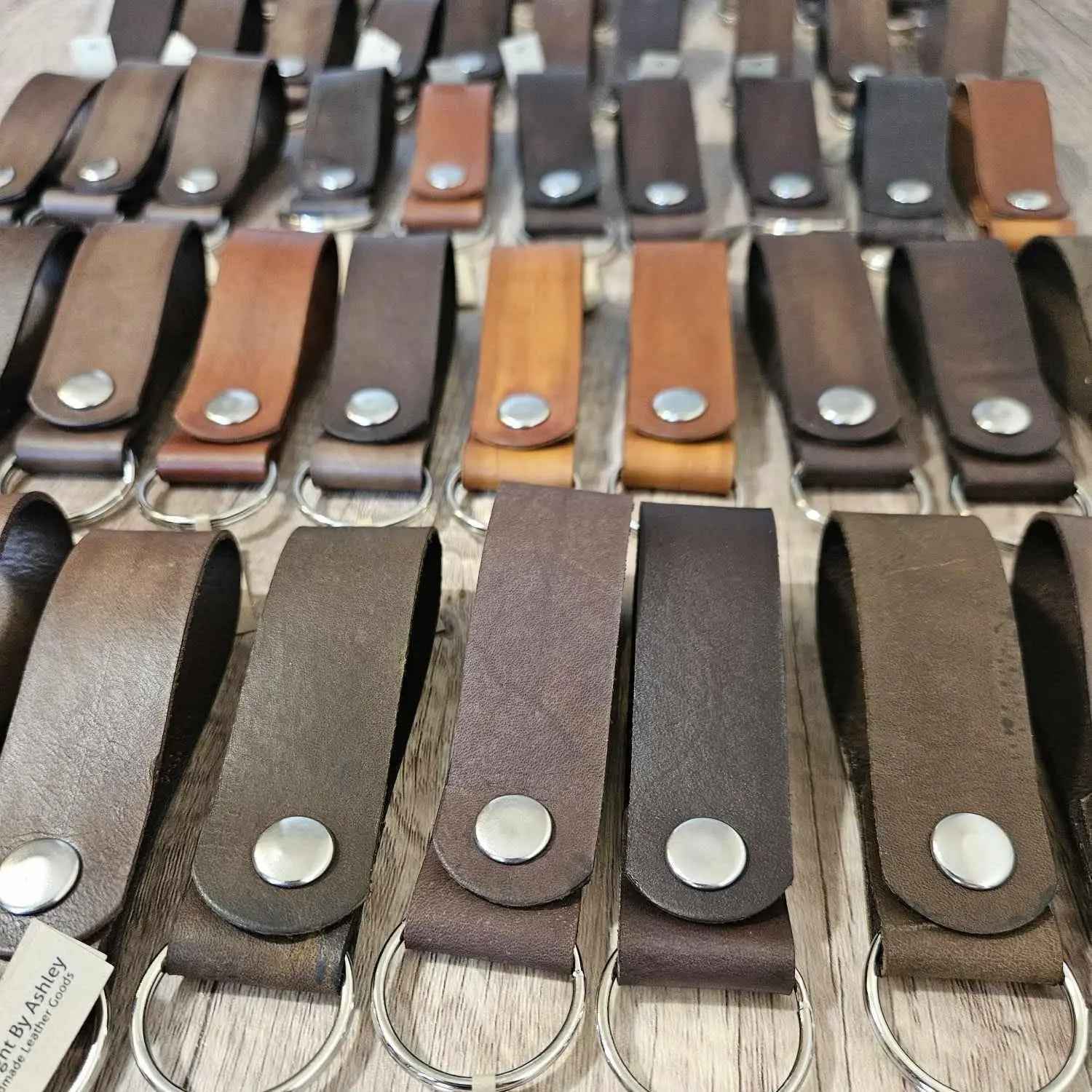 Leather Snap Keychain - Multiple Color Choices