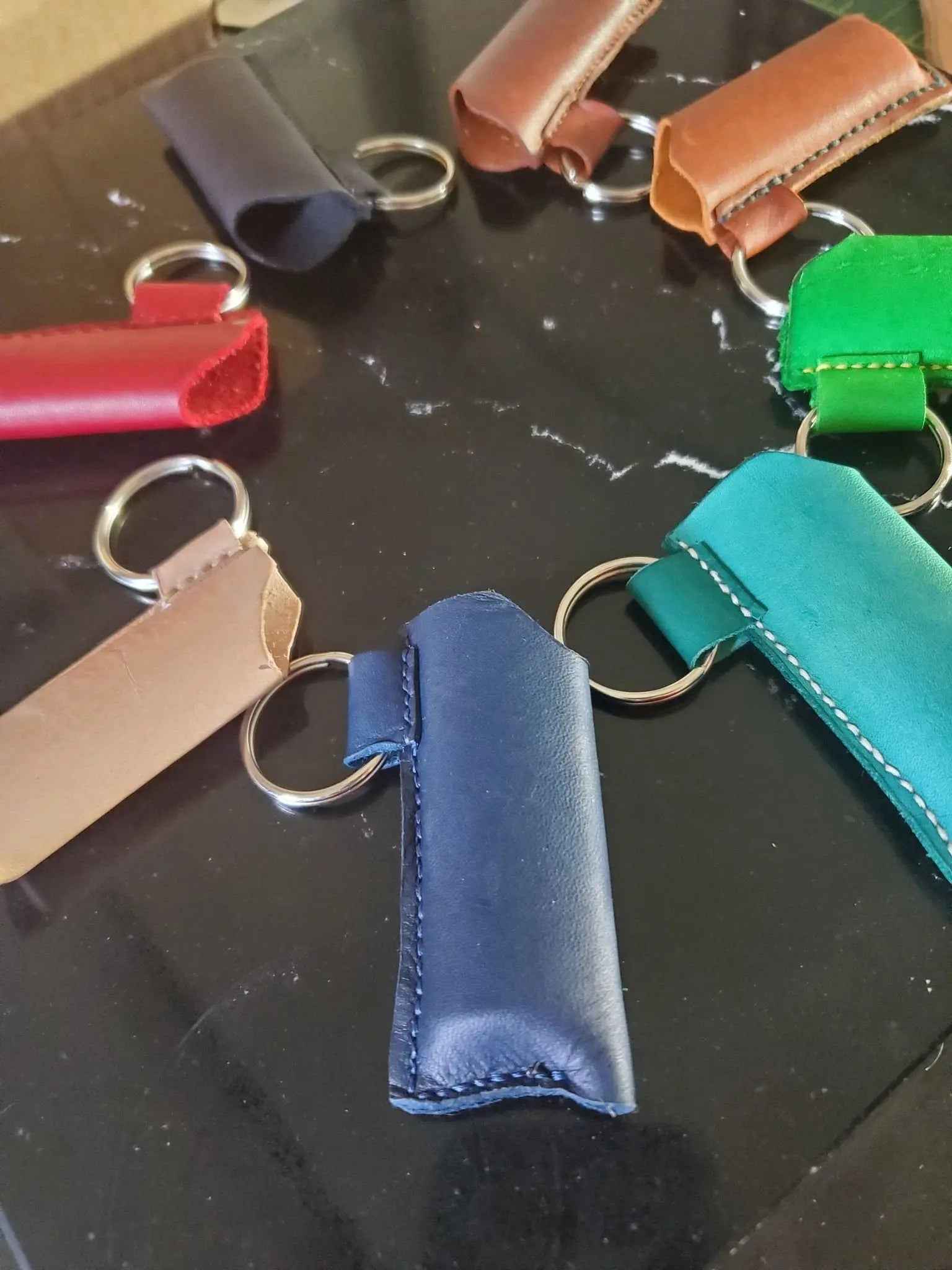 Lighter Sleeve Leather Keychain