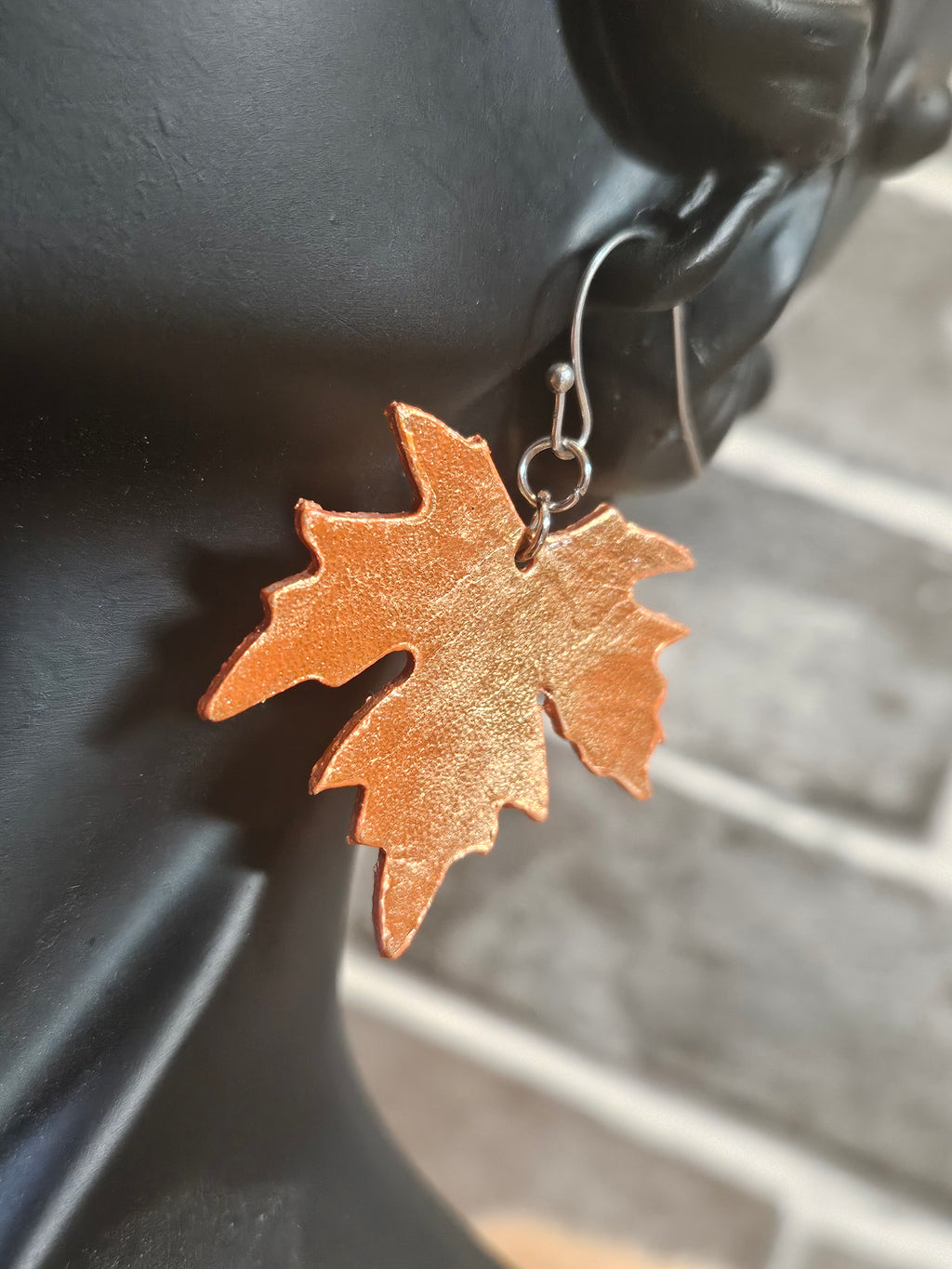 Maple Glow Leather Earrings