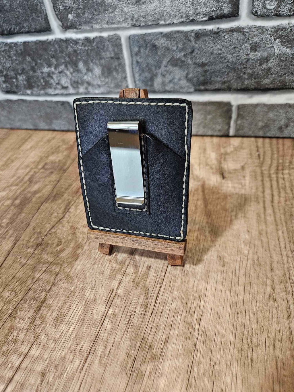 Money Clip Slim Wallet - Black Leather