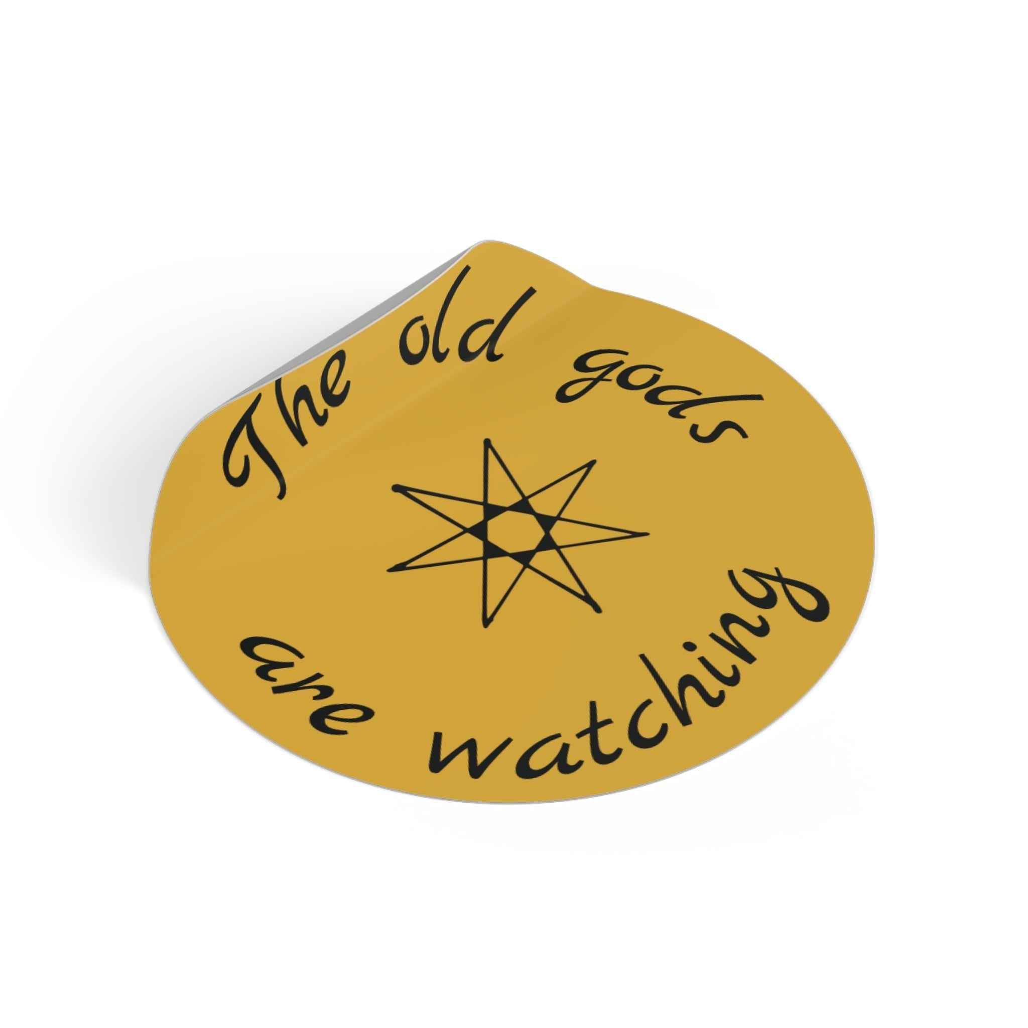 Pagan Old Gods Are Watching Round Vinyl Sticker | Heathen Occult Decal