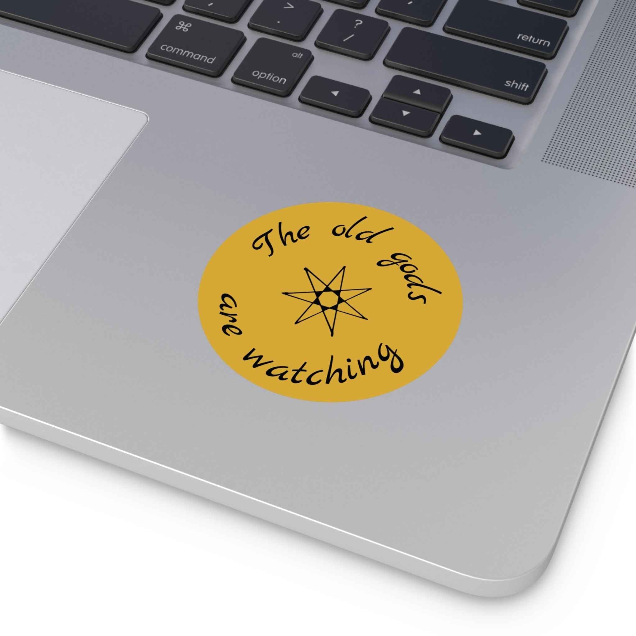 Pagan Old Gods Are Watching Round Vinyl Sticker | Heathen Occult Decal