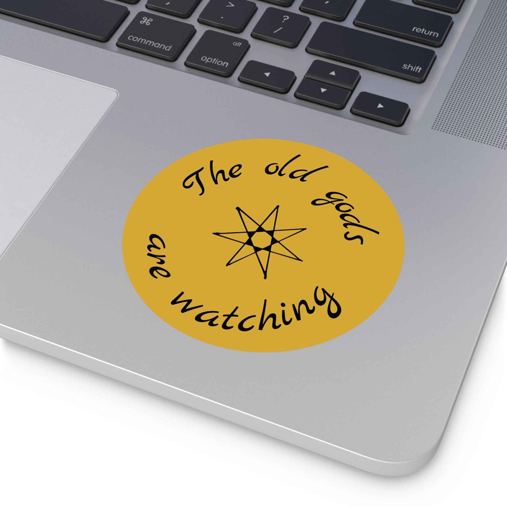 Pagan Old Gods Are Watching Round Vinyl Sticker | Heathen Occult Decal