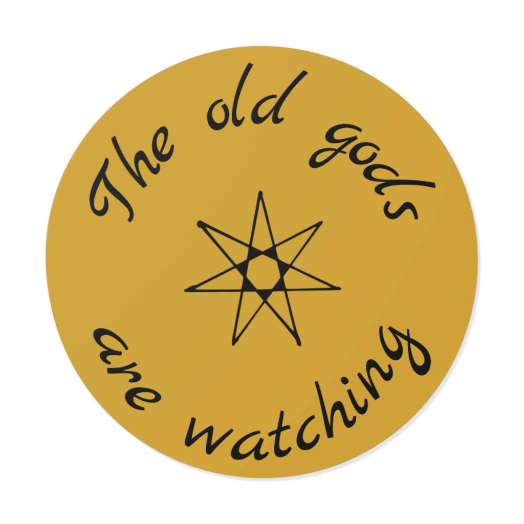 Pagan Old Gods Are Watching Round Vinyl Sticker | Heathen Occult Decal