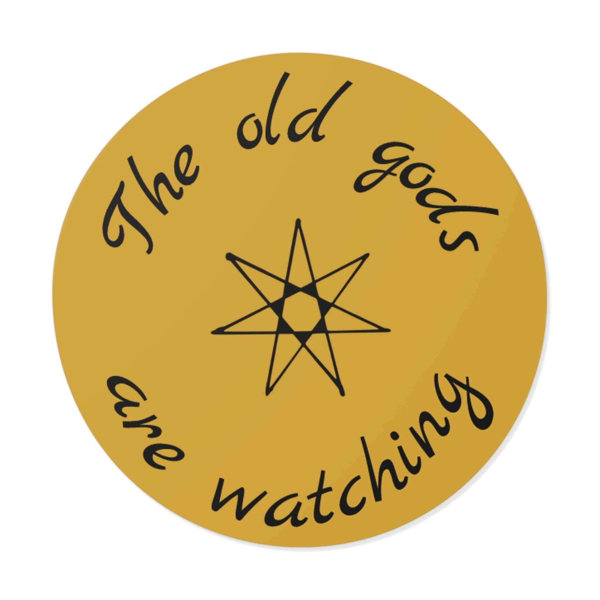 Pagan Old Gods Are Watching Round Vinyl Sticker | Heathen Occult Decal