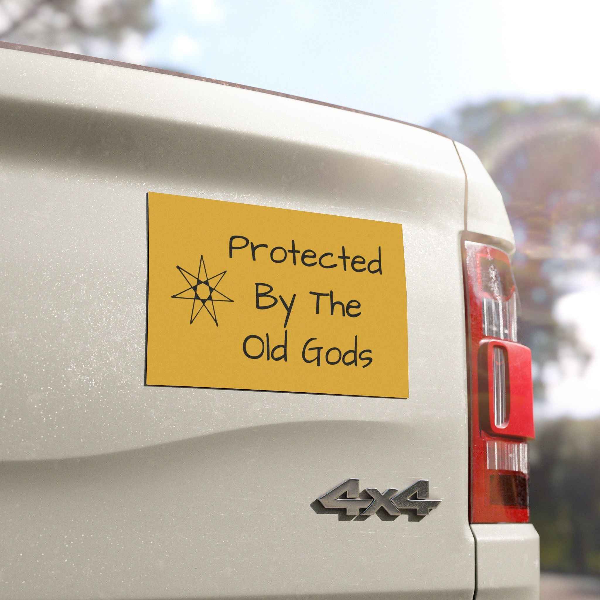 Protected By The Old Gods  Vehicle Car Magnet | Pagan Heathen Symbol