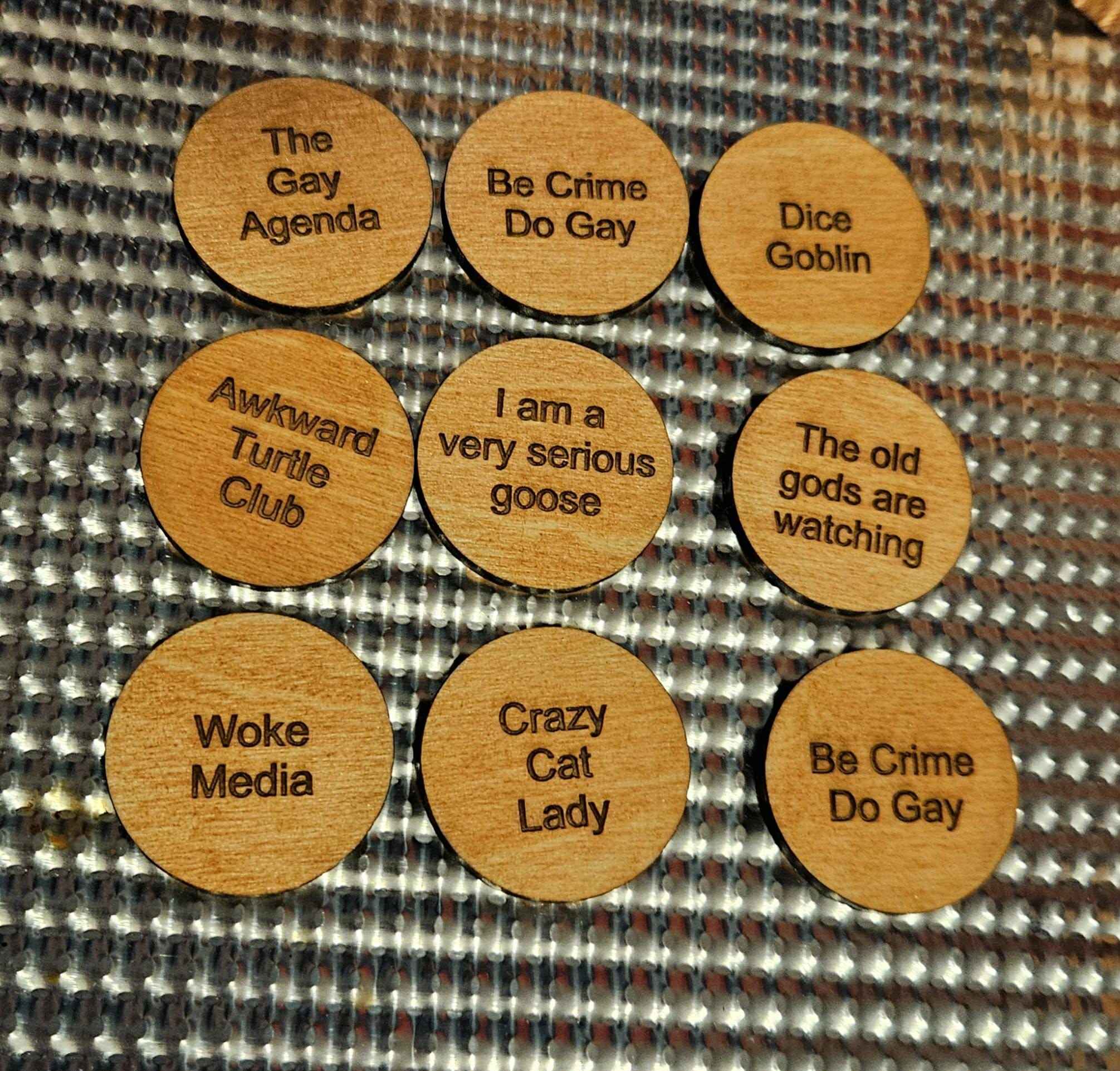 Round Leather Keychain With Wood Saying - Multiple Options