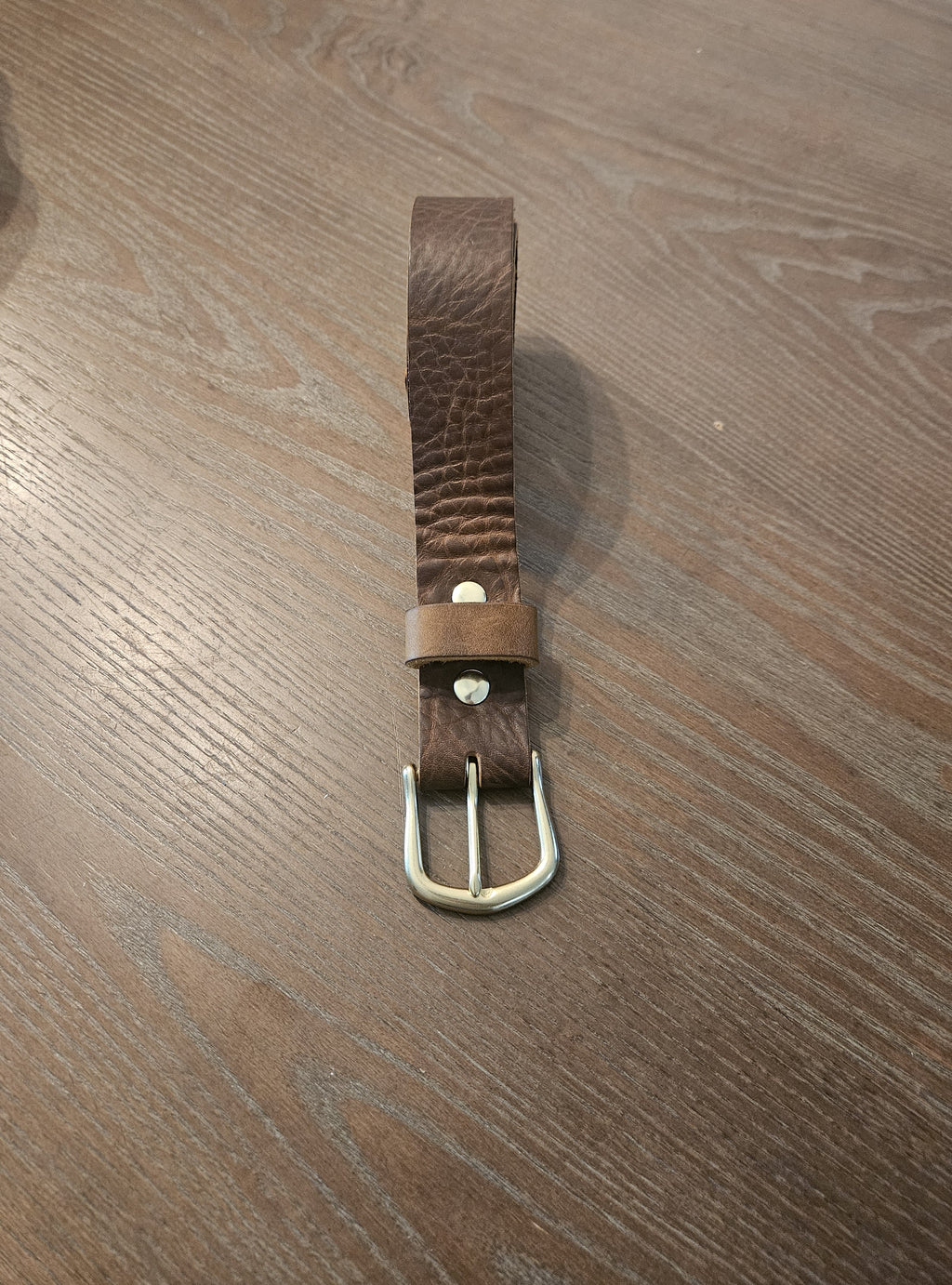 Handcrafted Brown Leather Belt 1.5" with Solid Brass Buckle