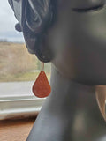 Star Leather Teardrop Earrings