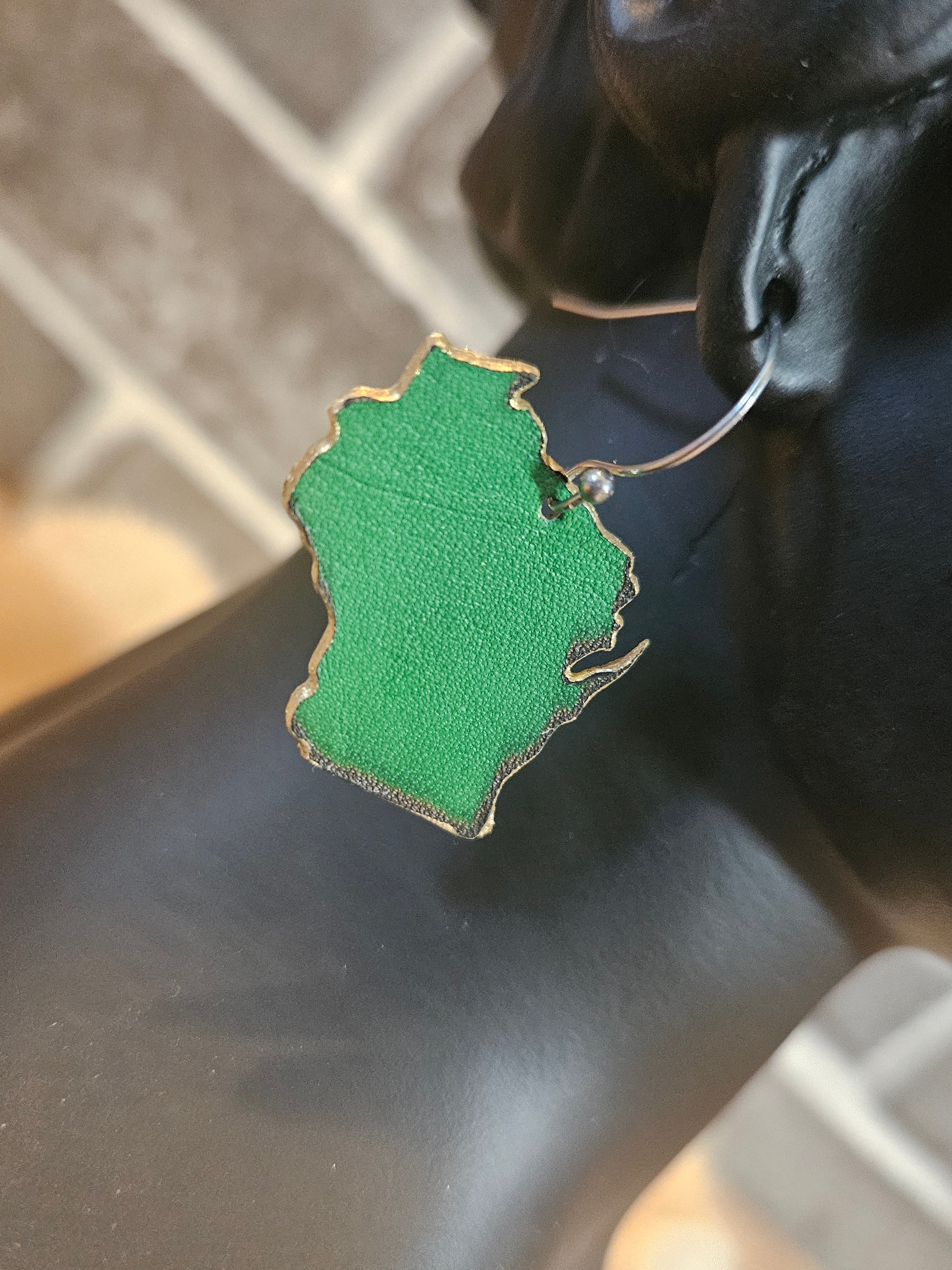 Wisconsin Pride Leather Earrings